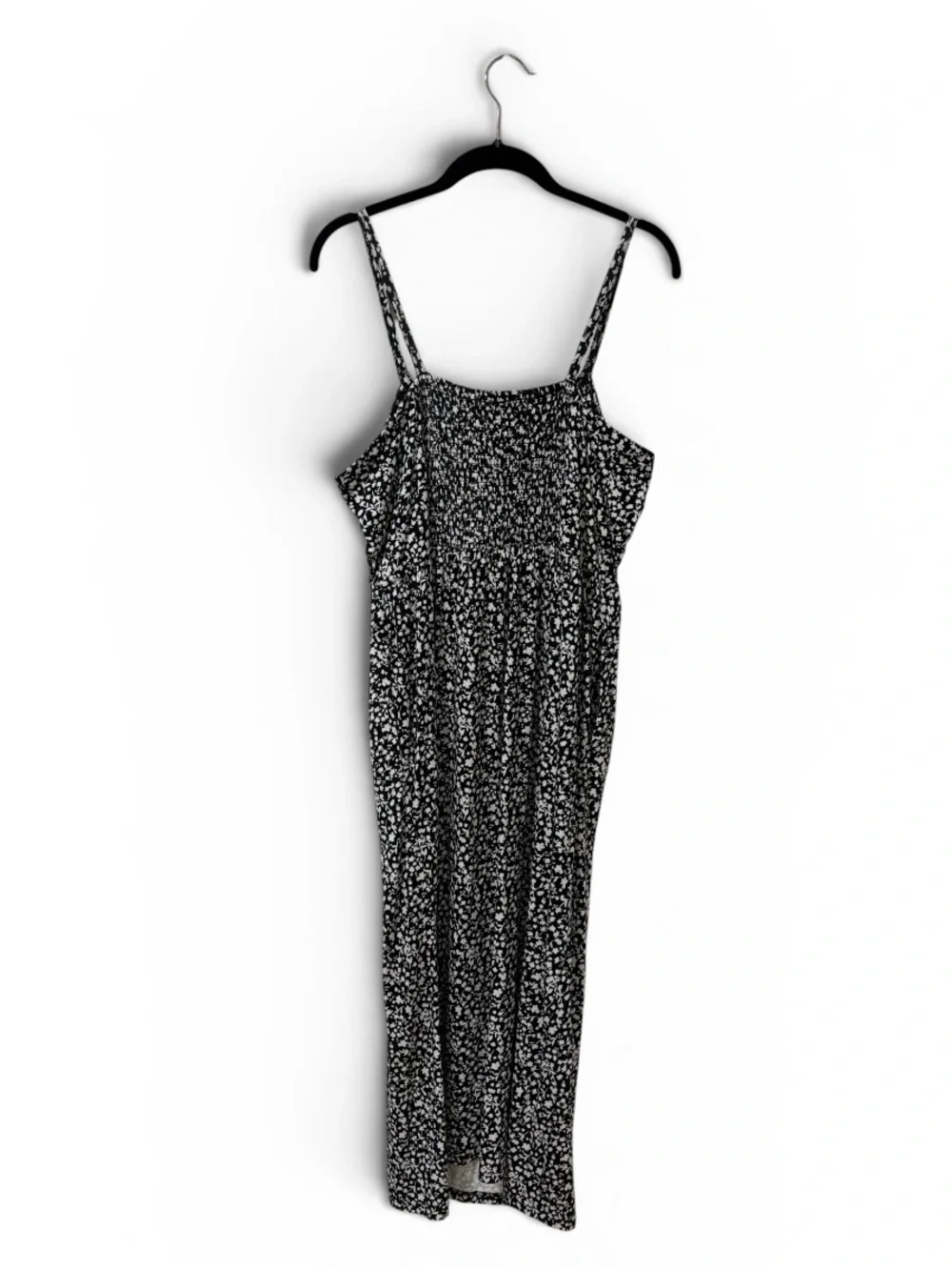 Midi Sundress (L) Group Alina Viscose Soft Stretch Pockets Black White Floral - Picture 4 of 16